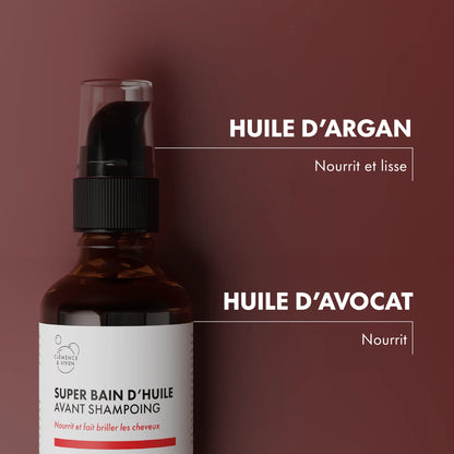 Super bain d'huile avant shampoing parfum fleurs d'été de la marque Clémence et Vivien