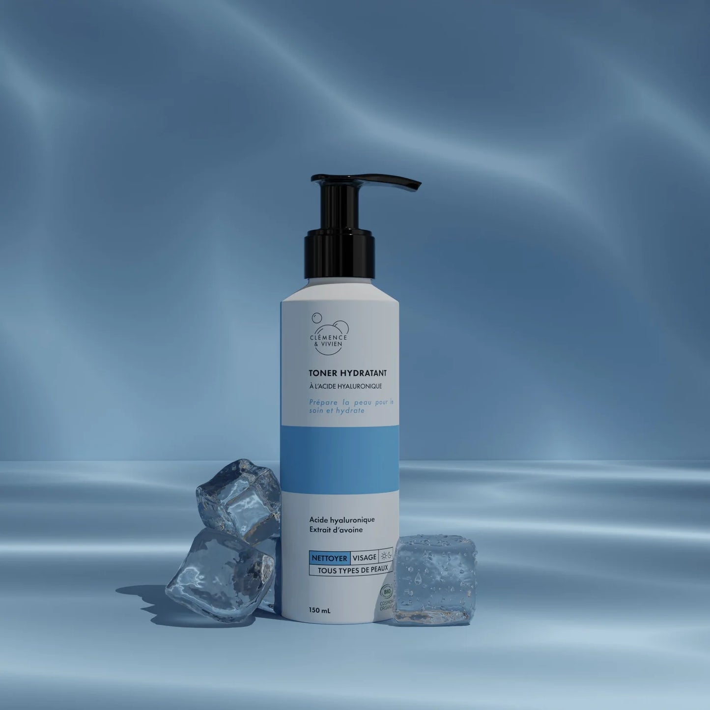 Lotion tonique hydratante à l'acide hyaluronique de la marque Clémence & Vivien